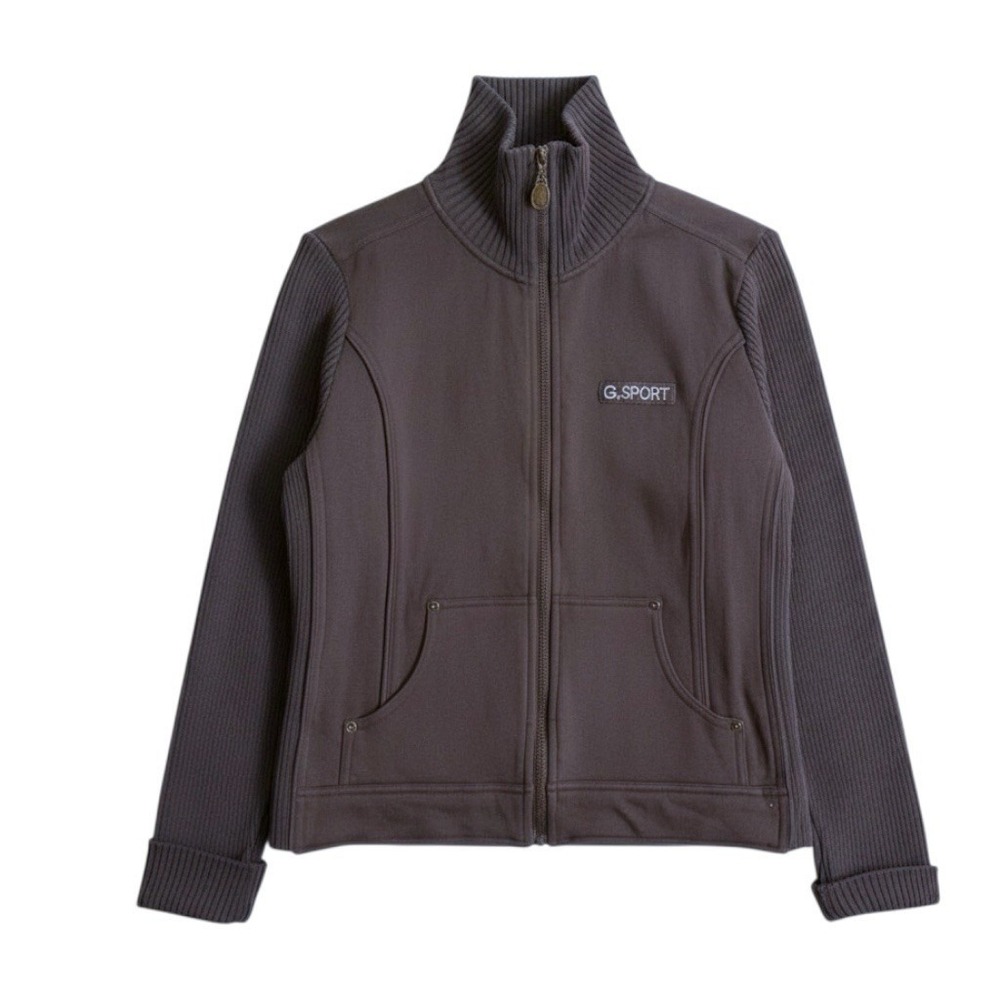GAP Sport Womens L Sweater Jacket NWT Purple Gray Cotton Full Zip Pockets Y2K - Picture 5 of 11